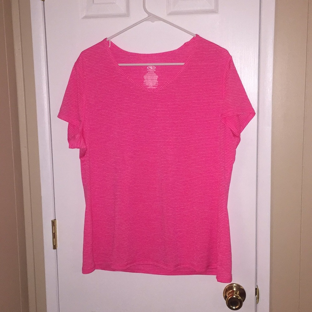 Women’s pink striped athletic top